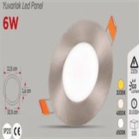 YCL EKO 6W.S.A.YUVARLAK PANEL SATEN KASA 4000K 1